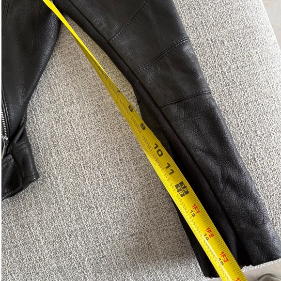 BCBG MaxAzria Womens Classic Moto Biker Leather Black Jacket orig. $598 MED. - Picture 5 of 15